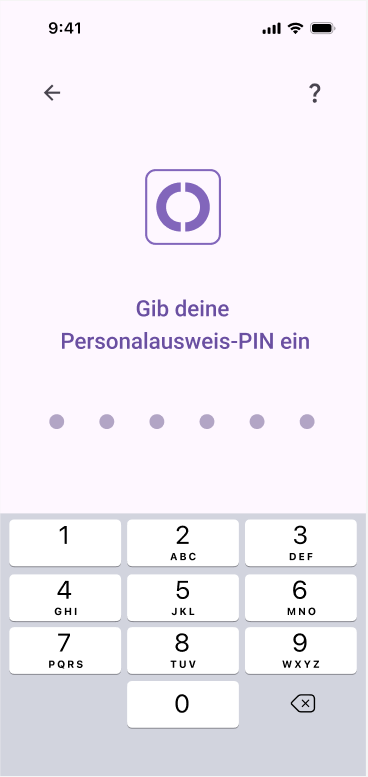 eID-PIN entry before