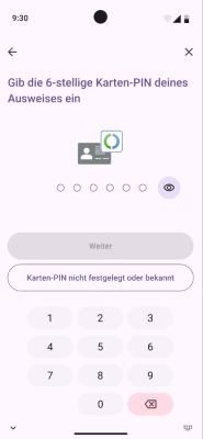 Wireframes from the creation of the digital ID card (after)