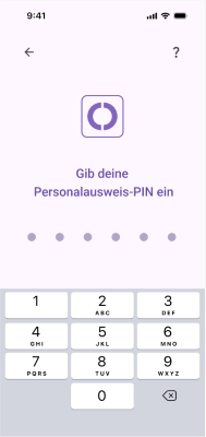 Wireframes from the creation of the digital ID card (before)