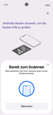 Scanning of the ID Card (screen after the user studies)
